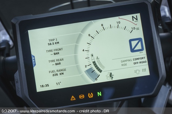 Instrumentation de la KTM 1290 Super Adventure S