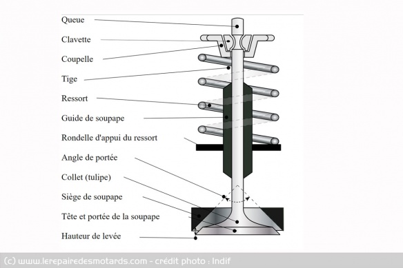Les différentes partie de la soupape