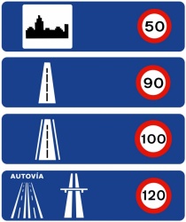 Les limitations de vitesses espagnoles - crédit : Gigillo83