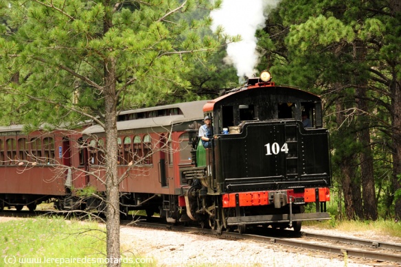 Le train touristique traverse les black hills