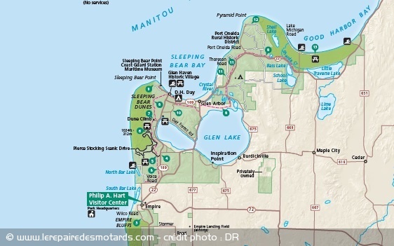 Carte du Sleeping Bear Dunes National