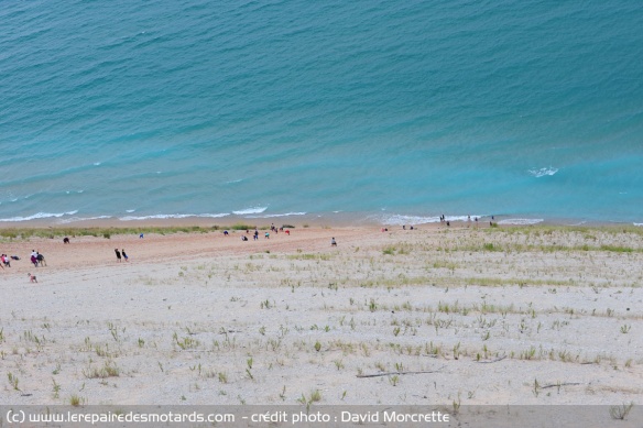 Le lac Michigan depuis le haut des dunes du Sleeping Bear Dunes National