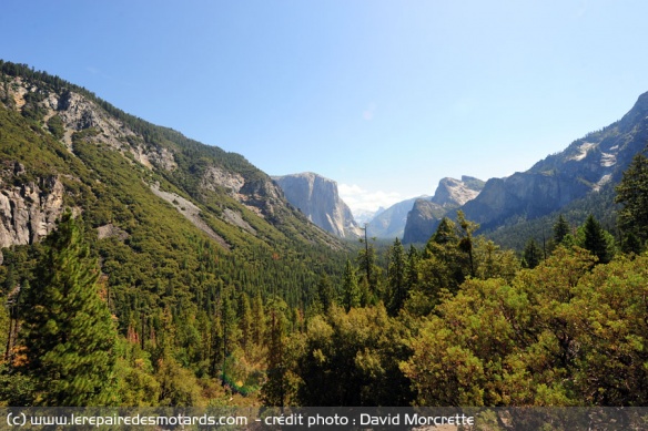 Vue de la route du parc Yosemite