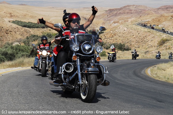 Encadrement du rallye moto en Jordanie