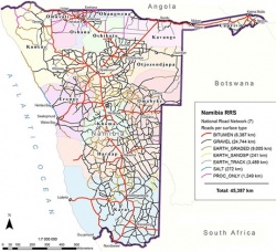 Réseau routier en Namibie
