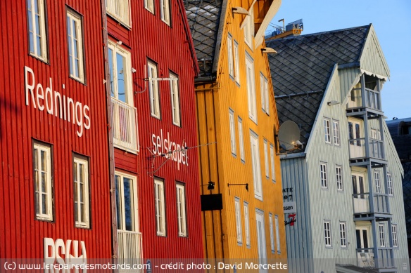 Maisons face au port de Tromso